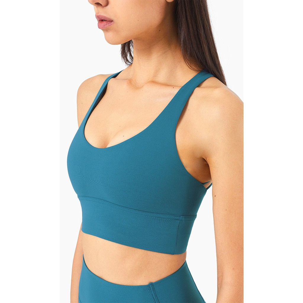 Áo bra thể thao Hoppe Fumeng WX128 phối dây đan chéo lưng cá tính cho nữ