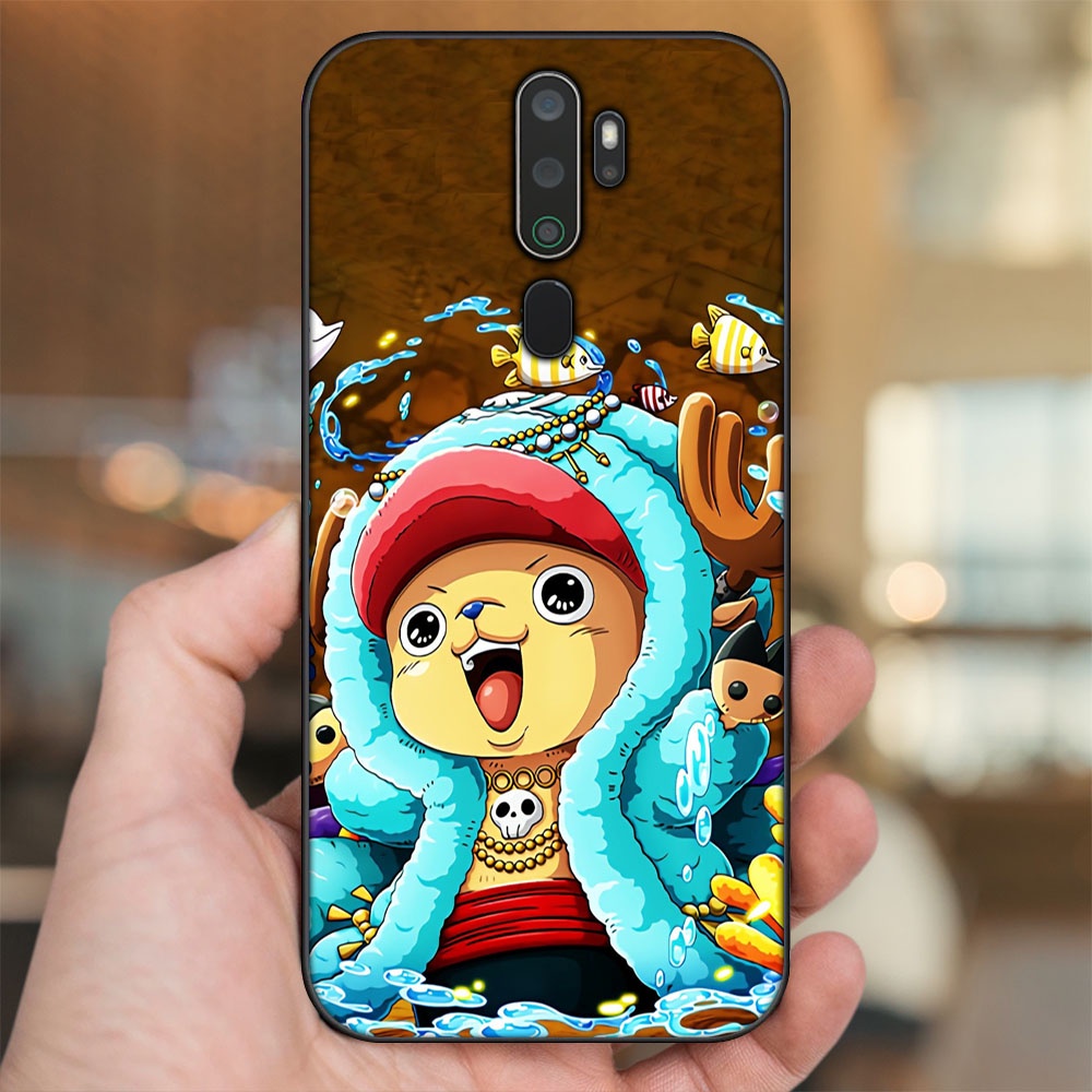 Ốp lưng Oppo A5 2020, A9 2020 viền đen in hình Chopper One Piece Đảo Hải Tặc