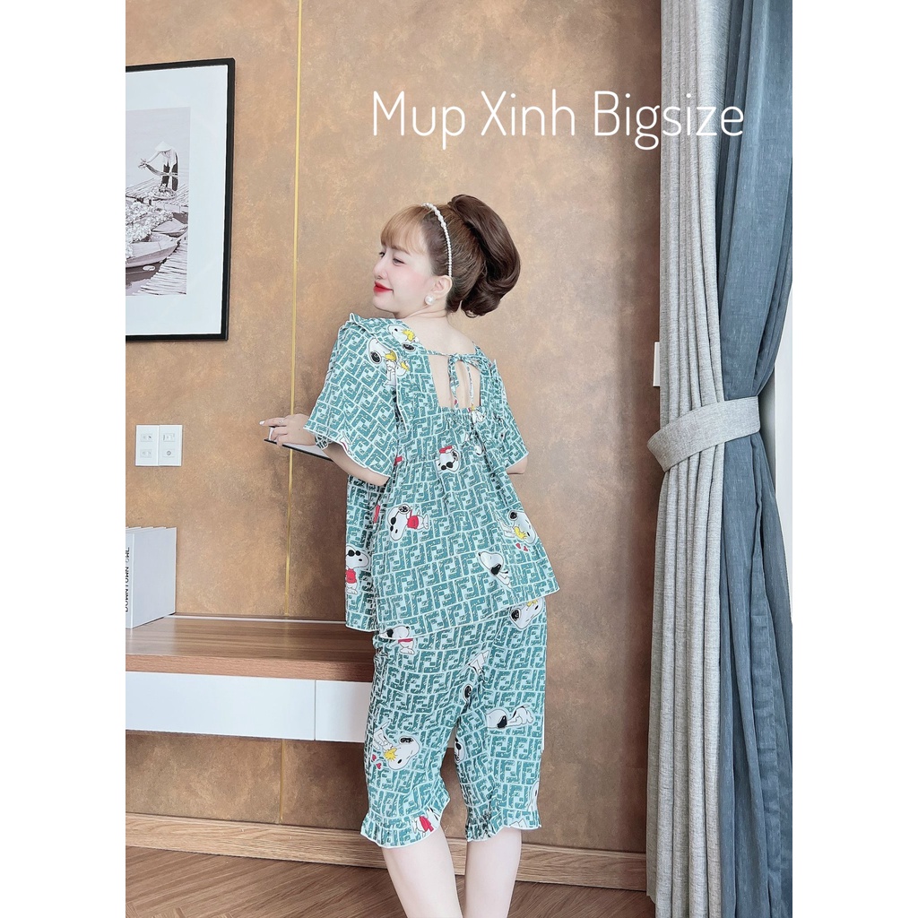 Đồ Bộ Bigsize 50-100kg Lửng Lụa MANGO - Lụa Nhật Mặc Nhà Cho Nàng Múp Xinh