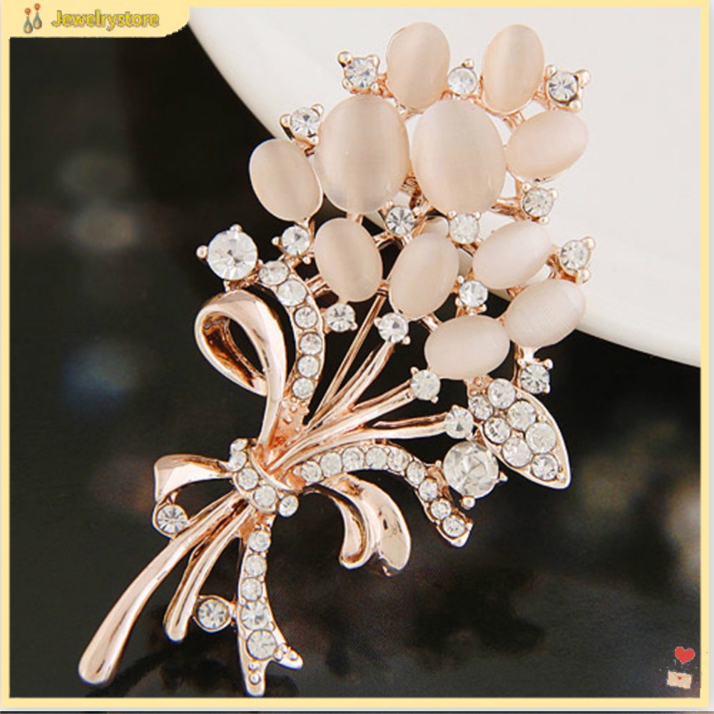 Ghim cài khăn choàng hình hoa đính kim cương giả lấp lánh thời trang cho nữ