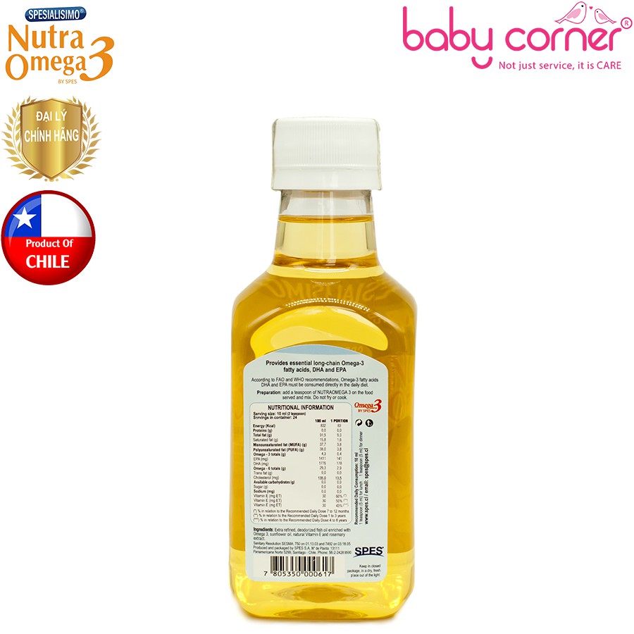 DẦU CÁ HỒI NUTRA OMEGA 3 CHO BÉ