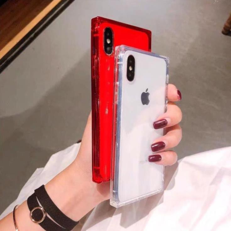 Ốp điện thoại vuông màu trong suốt  cho iPhone  5 5s 6 6plus 6s plus 6 7plus 8 8plus x xs xs max pro 11 promax  TPHCM