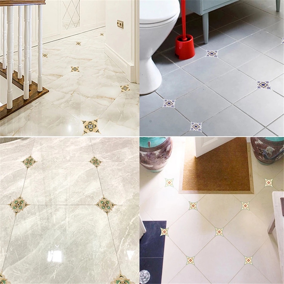 Set 18 miếng dán trang trí gạch chéo họa tiết 3D sáng tạo