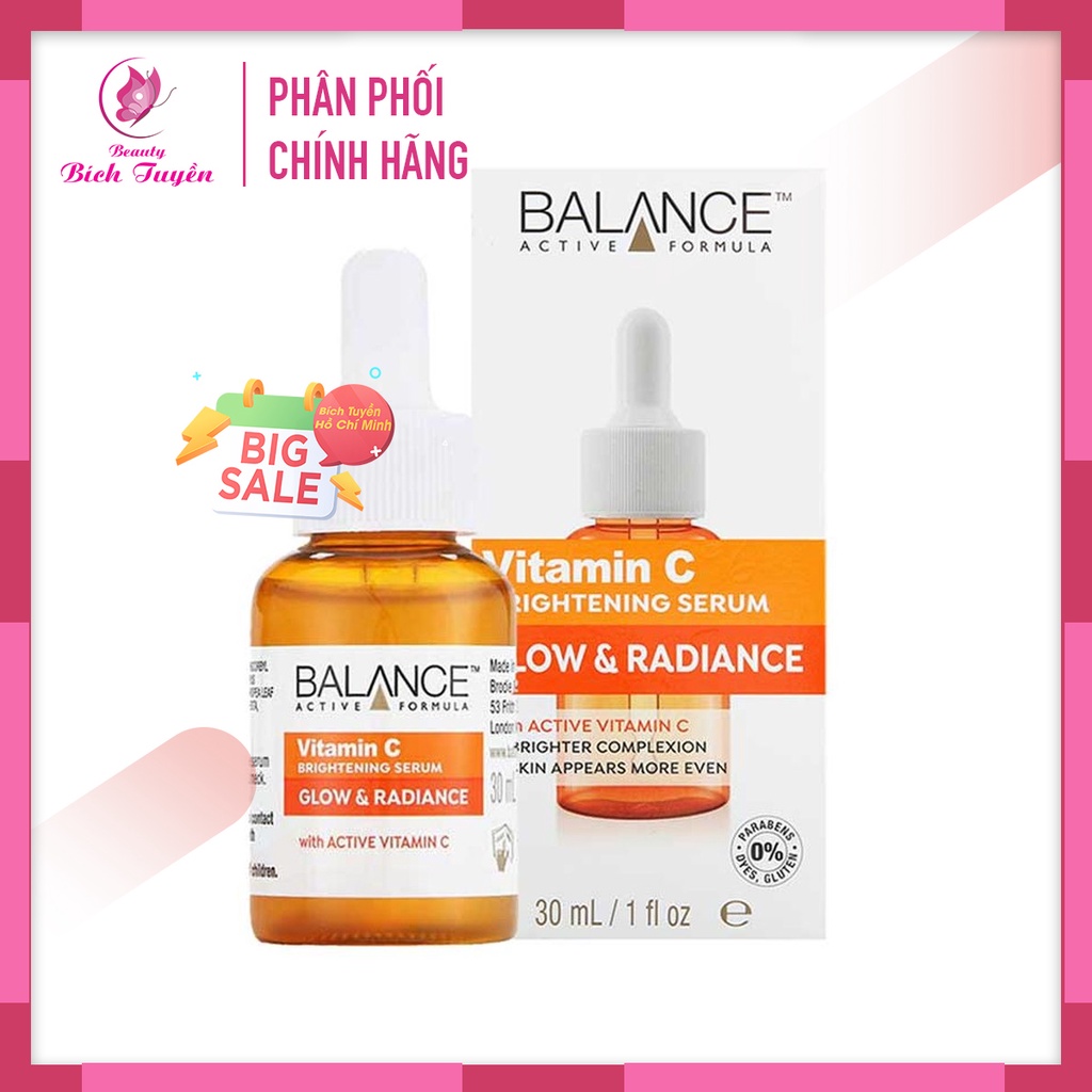Serum BALANCE Active Formula Vitamin C Brightening Tinh Chất Trắng Da, Mờ Thâm 30ml BT Cosmetic