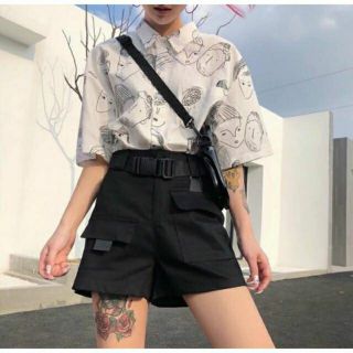 Quần short đùi túi nắp khoen unisex ulzzang