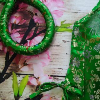 Bộ yếm xanh cho bé gái