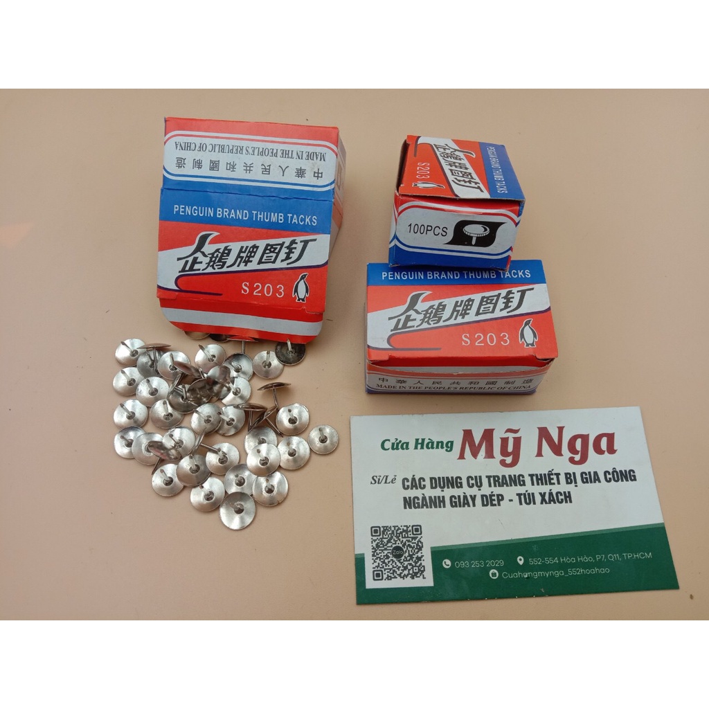 đinh dù màu bạc hiệu chim cánh cụ ( hộp 100 cái )