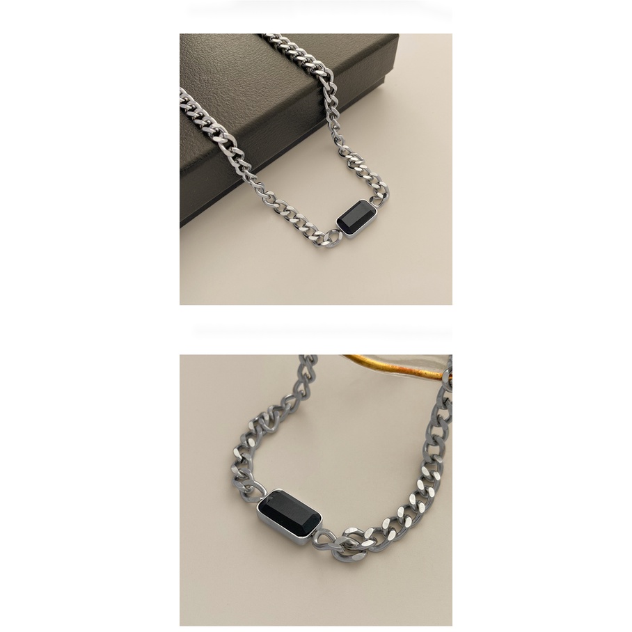 Dây Chuyền Hai Lớp Titansteelretroblack Diamonddoublelayerlacefemalechain