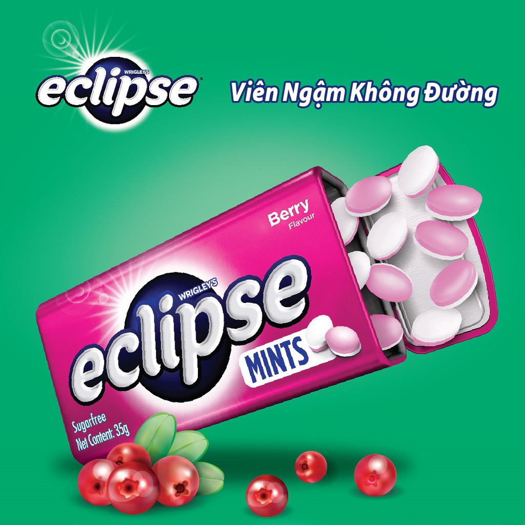 10 viên kẹo ngậm không đường Eclipse Mints Intense/ Berry