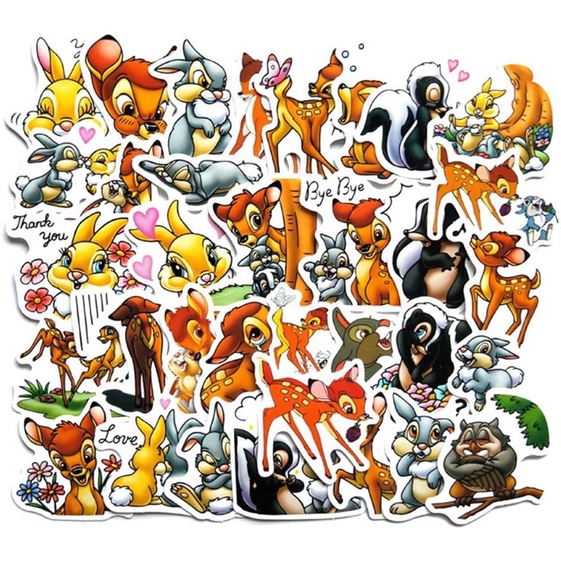 Sticker Bambi Disney 30-60 cái ép lụa khác nhau/Hình dán Bambi Nail