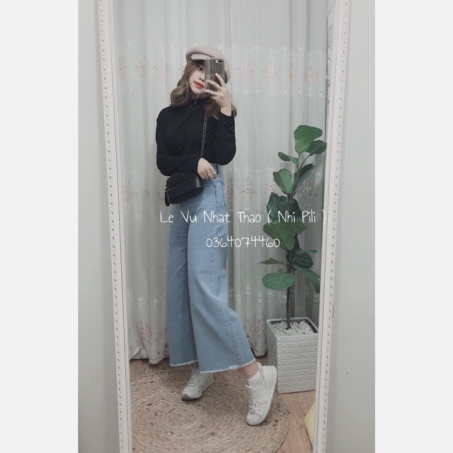 Quần bò ống rộng rua gấu BTN566