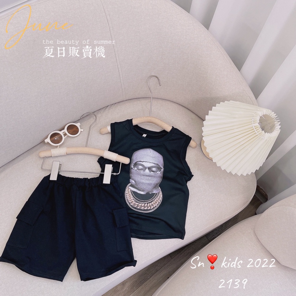 Bộ quần áo mùa hè cho bé trai, bộ áo ba lỗ họa tiết NINJA quần túi hộp cho bé size 8-33kg