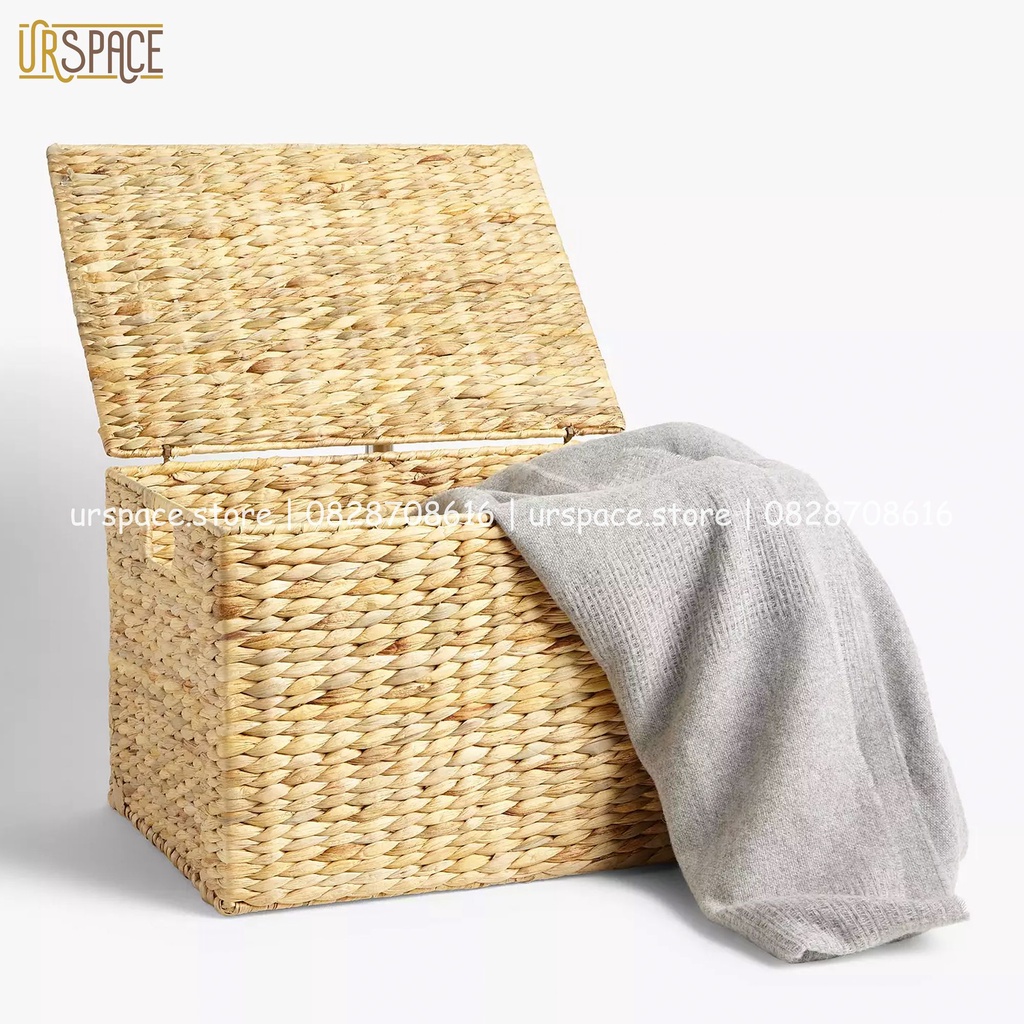 Sọt lục bình có nắp URSPACE đựng quần áo, sách báo phong cách Hàn