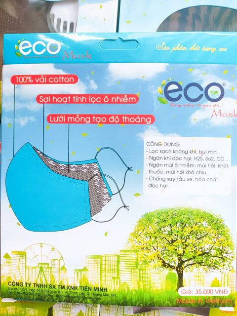 Khẩu Trang Vải Sợi Hoạt tính ECoMask Mặt Ngoài Chống Nước - Có Van Thở | BigBuy360 - bigbuy360.vn
