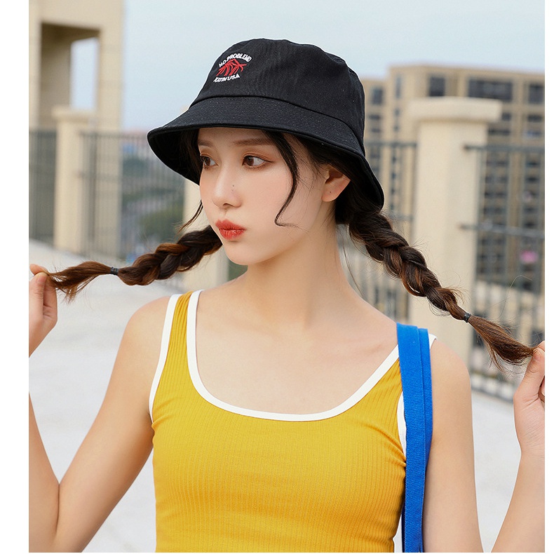 Mũ nón bucket thêu hàng Quảng Châu rộng vành chất kaki cotton nam nữ trẻ trung - Mã BUDUA