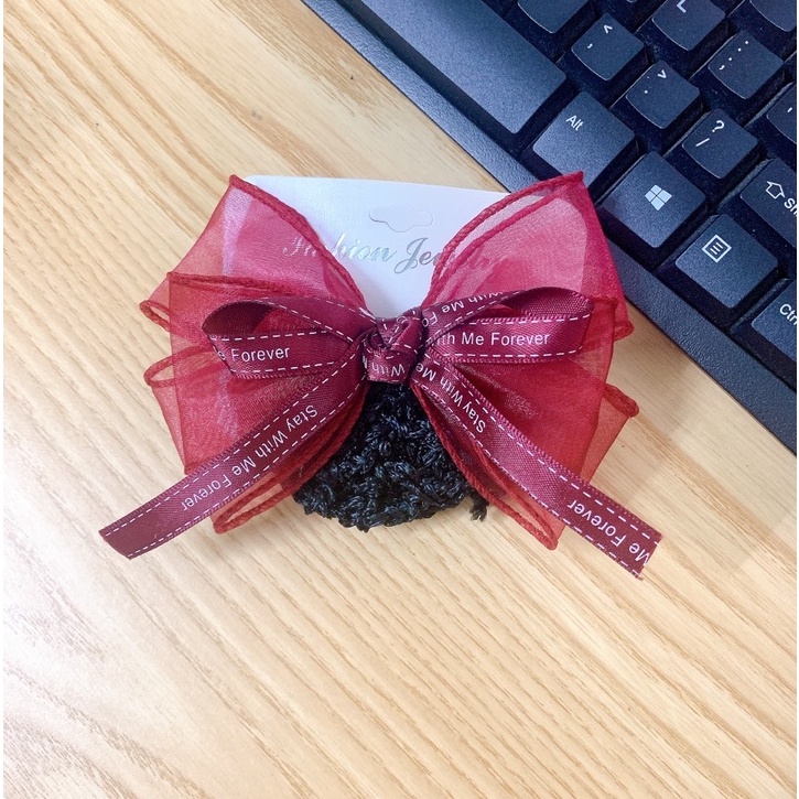 Kẹp Búi Tóc Lưới Vải Voan Phong Cách Trẻ, Kẹp Tóc Công Sở