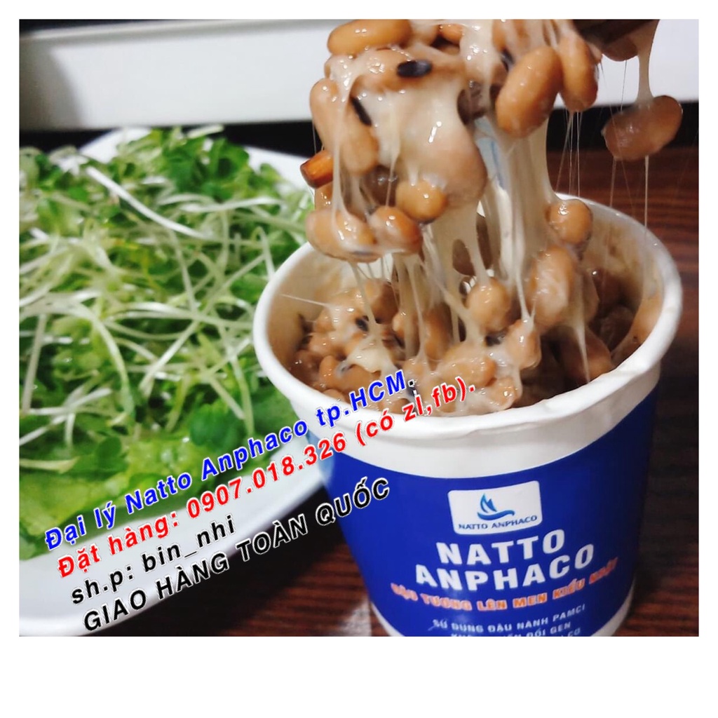 Natto tươi Anphaco- Đậu tương lên men dạng hạt hủ 100gr- Healthy food- vegan <quatangsuutam>