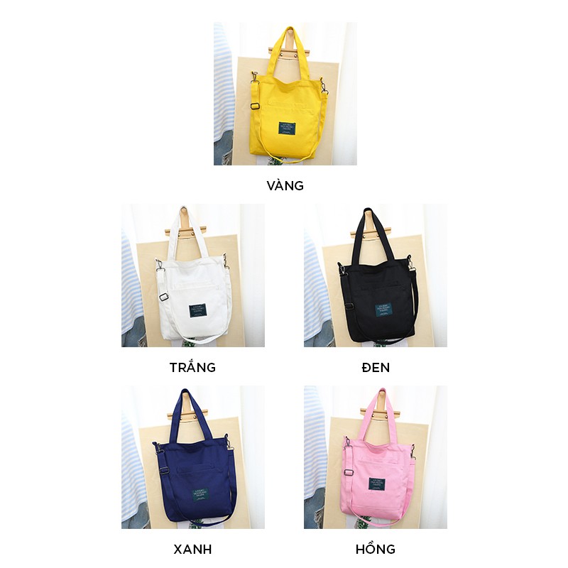 Túi vải bố canvas tote đựng đồ quần áo đeo vai thời trang nhỏ giá rẻ LUKAMO TX04