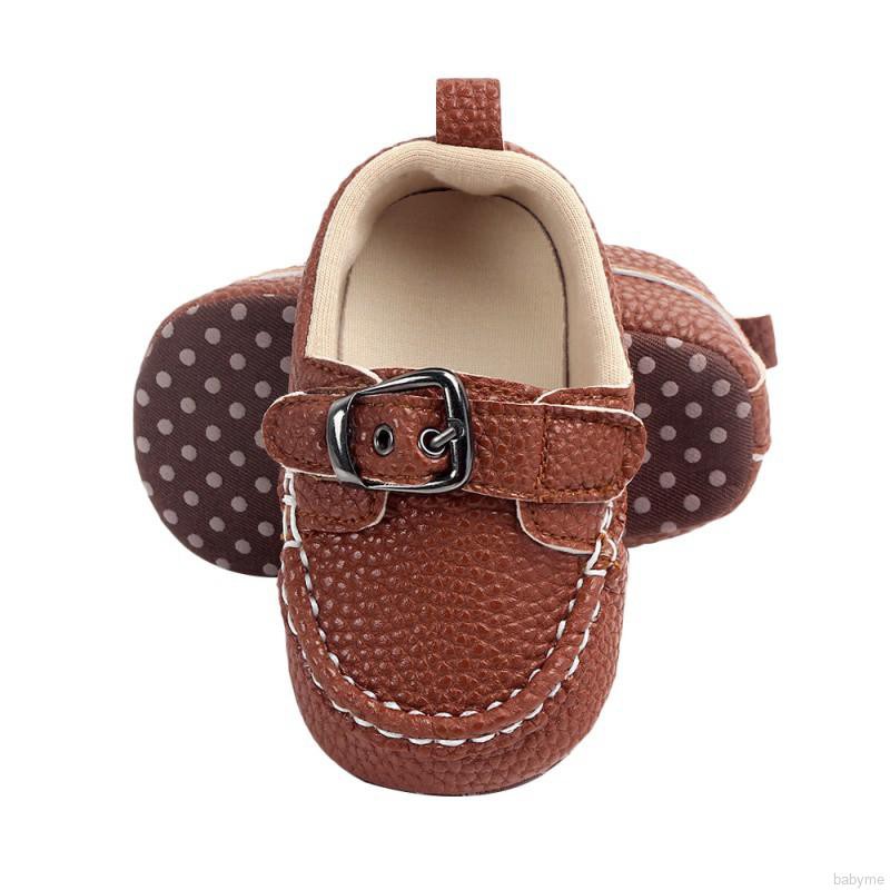 ♕ babyme ღ Baby Boy Toddler Infant First Walkers Soft Sole Non-Slip PU Shoes