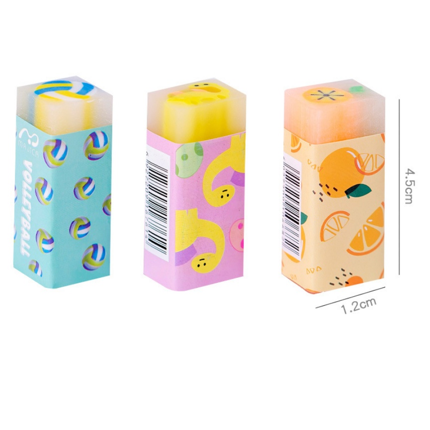 Tẩy Bút Chì, Gôm Tẩy Mềm 2B Hình Hoa Quả, động vật trong suốt có hương thơm