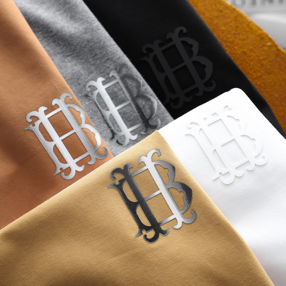 Áo thun nam cổ tròn Heboz, chất vải cotton 4 chiều in logo cao thành basic 5M new - 00001209