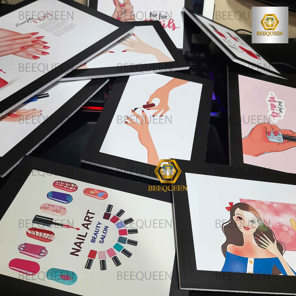Album 10 Bộ Tranh Nail Đẹp Nhất - Các Bộ Tranh Trang Trí Tiệm Nail Móng Tiện Lợi Không Cần Khoan Đục Tường