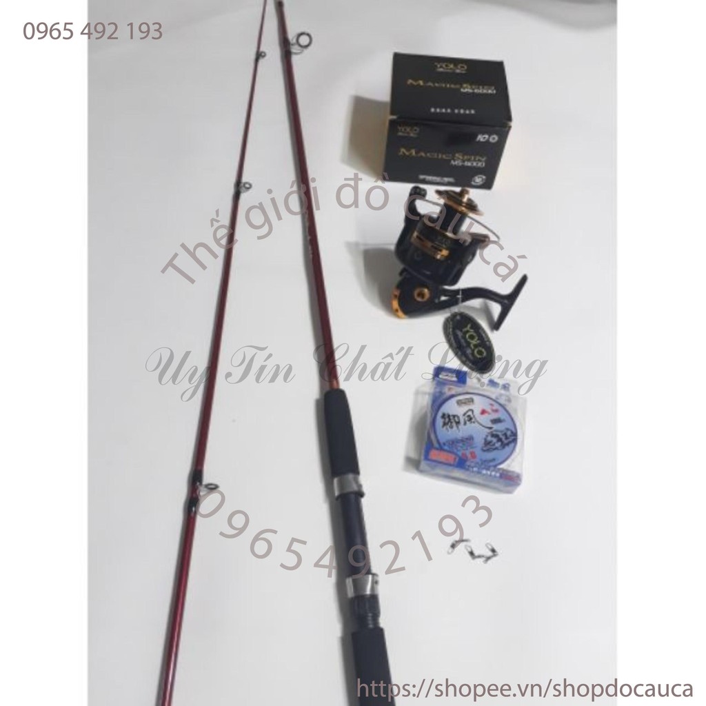 Bộ cần câu shimano 2 khúc máy yolo ms6000 tặng cước và khóa ( rẻ vô địch )