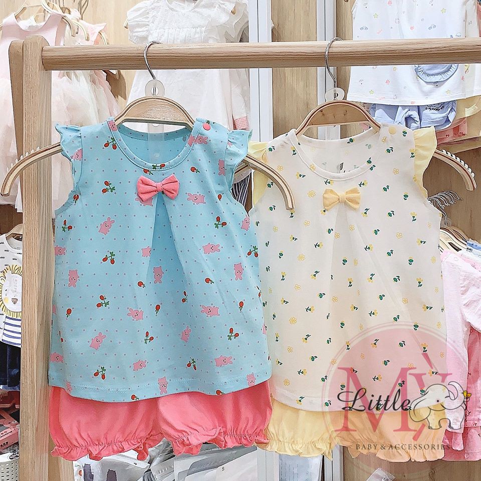 Bộ cánh tiên bé gái Lullaby cotton cao cấp quần bèo nhúm cực xinh(6M-4Y)