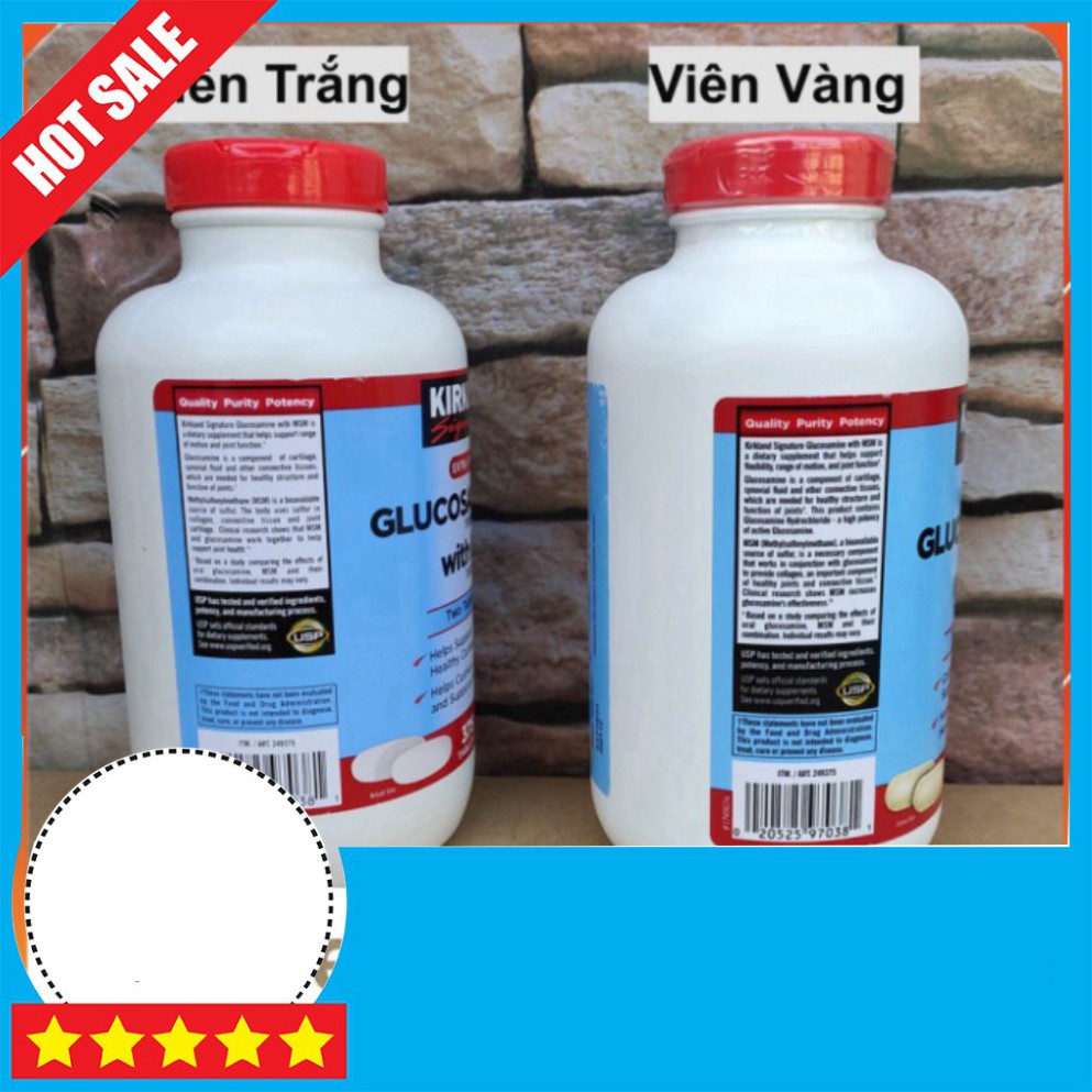 HOT SALE Viên uống Kirkland Signature Glucosamine HCL 1500mg With MSM 1500mg 375 viên - Glucosamin HOT SALE