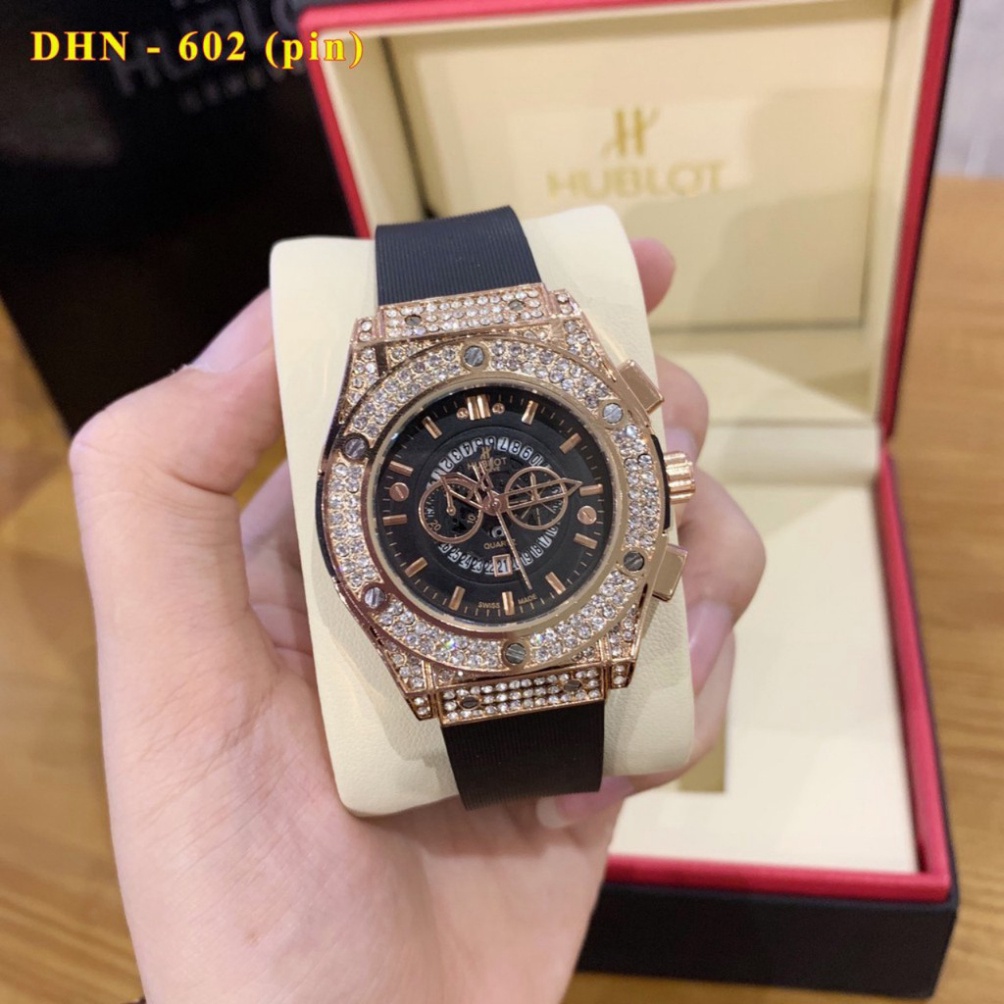 (Hublot hương vani) Đồng hồ nam Hublot đính đá dây cao su thơm cao cấp - Bảo hành 12 tháng | BigBuy360 - bigbuy360.vn