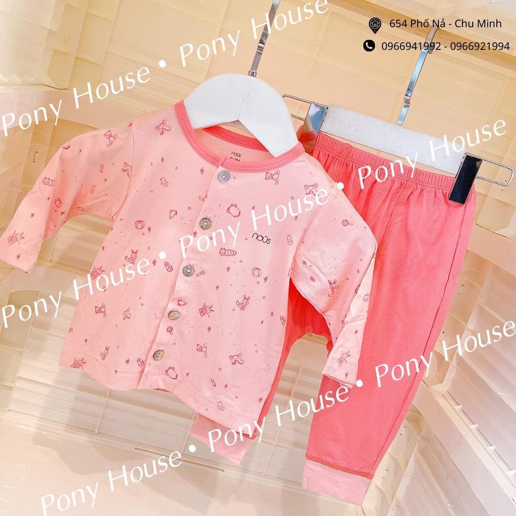 Bộ Quần Áo Dài Tay Nous Cài Thẳng (Cài Giữa) Nu Petit Size Cho Bé Trai Bé Gái 0-3 Tháng Đến 9-12 Tháng (0M-3M-6M-9M-12M)
