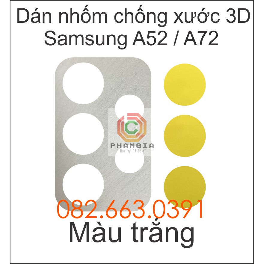 Dán decal nhôm chống xước camera Samsung A51 A52 (4G / 5G) / A52S / A72 (4G / 5G)