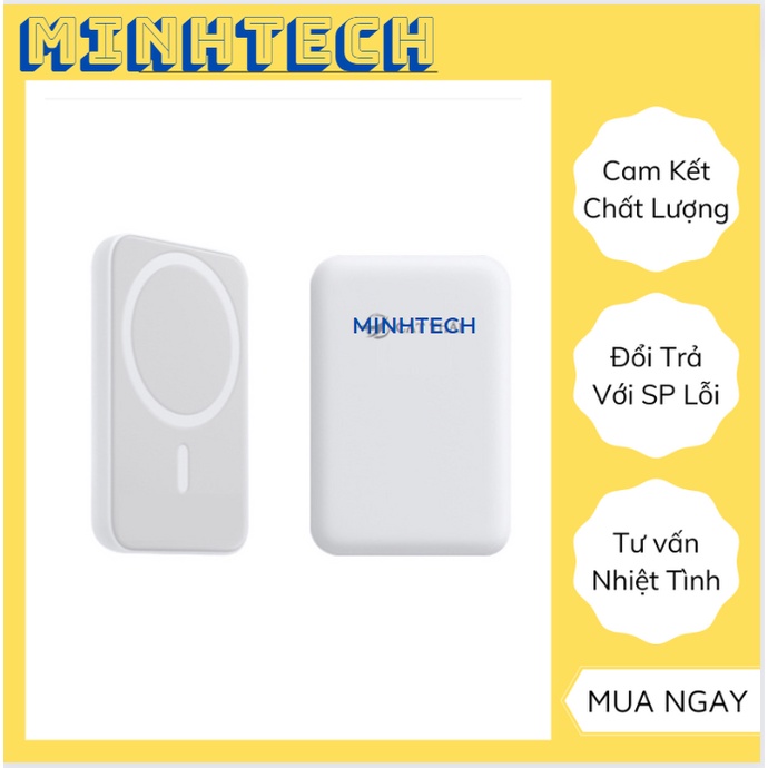 Sạc Dự Phòng Không Dây Từ Tính Sạc Nhanh Pin 5000mah Mini Nhỏ Gọn Cao Cấp Cho Điện Thoại