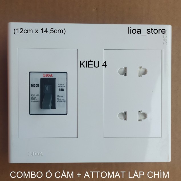 COMBO Ổ CẮM +ATTOMTAT LẮP CHÌM