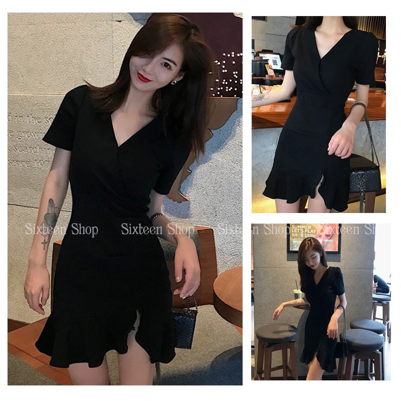 Váy Nữ, Đầm Nữ Body Dáng Ôm Chiết Eo Xẻ Tà, Đầm Thiết Kế Phong Cách Thời Thượng SIXTEEN. | BigBuy360 - bigbuy360.vn