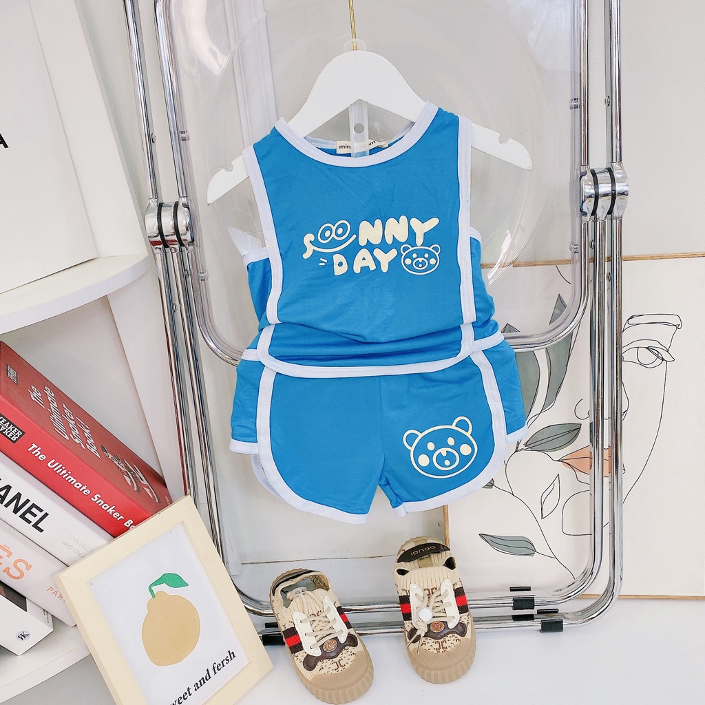 Bộ Thun Lạnh Ba Lỗ Cho Bé Trai, Bé Gái MinkyMom Phong Cách Thể Thao, Bộ Quần Áo Cho Bé Mặc Nhà - BL14