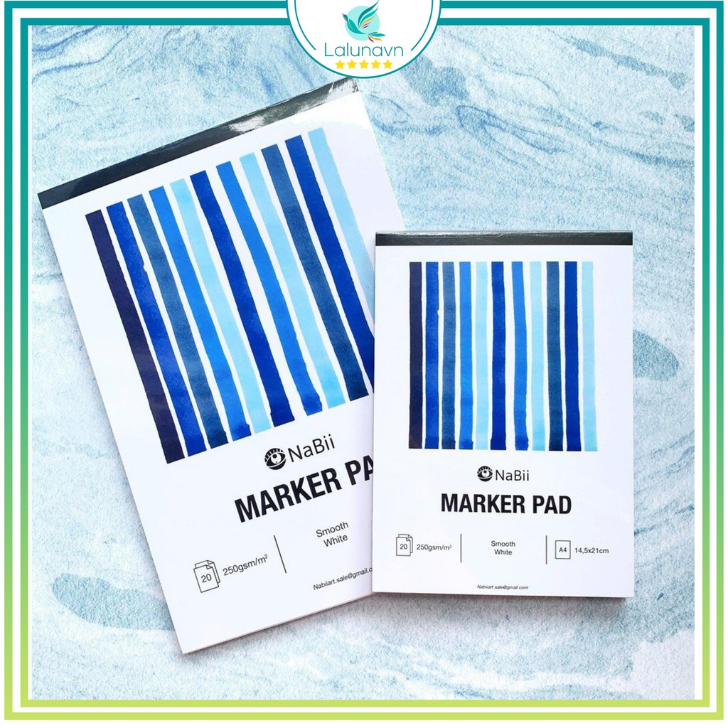 Sổ vẽ Nabii Marker Pad - 250Gsm - 20 tờ , sổ tô màu Nabii Maker - B22