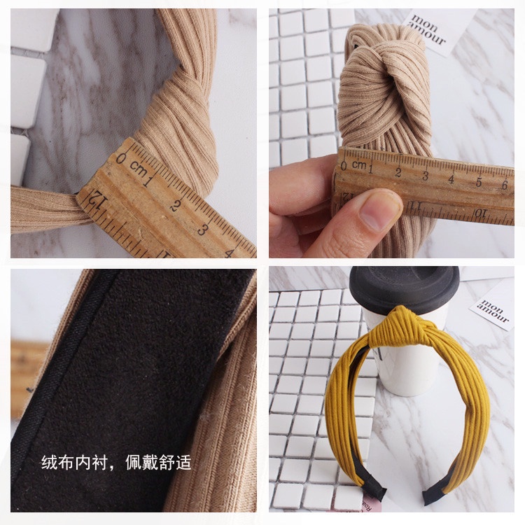 Băng Đô Cài Tóc Thắt Nút Ba Chiều Đơn Giản Phong Cách Hàn Quốc Cho Nữ