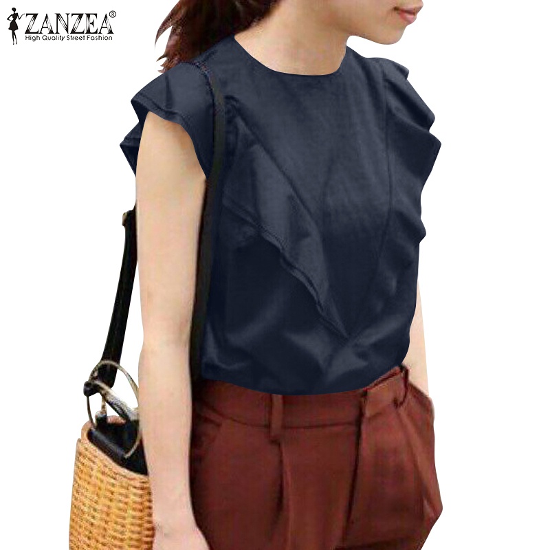 Áo ZANZEA không tay cổ tròn thời trang quyến rũ cho nữ