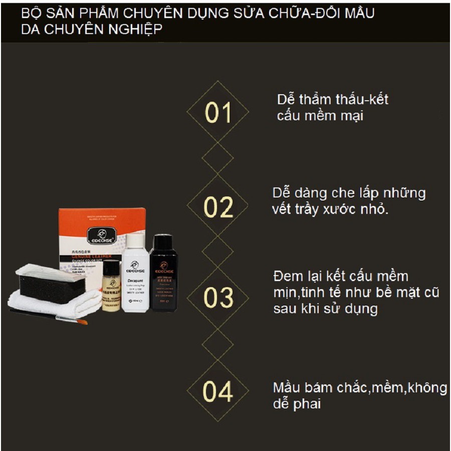 Bộ sản phẩm combo Sơn chuyên dụng cho da - tặng chổi quét,mút bọt biển,găng tay - sơn đổi mầu cho túi da ví da giầy da