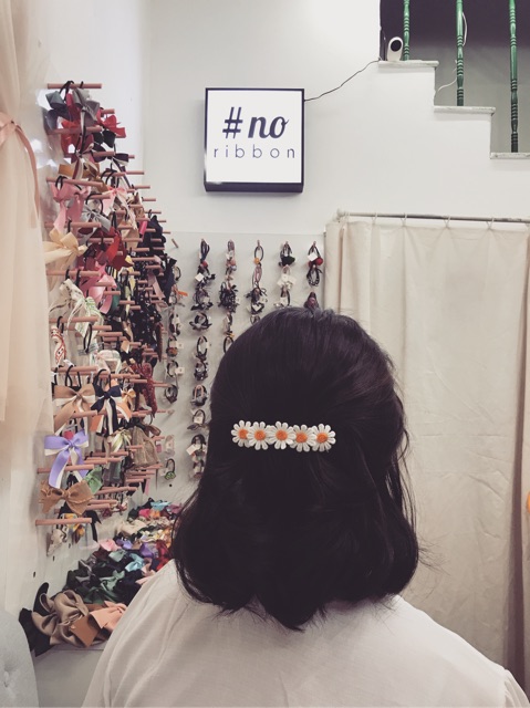 [ Hàng Thiết Kế ] Kẹp Tóc Mái Hoa Cúc Vải Handmade Họa Tiết Hoa Cao Cấp Ribbon.mimi Daisy Kẹp Mái