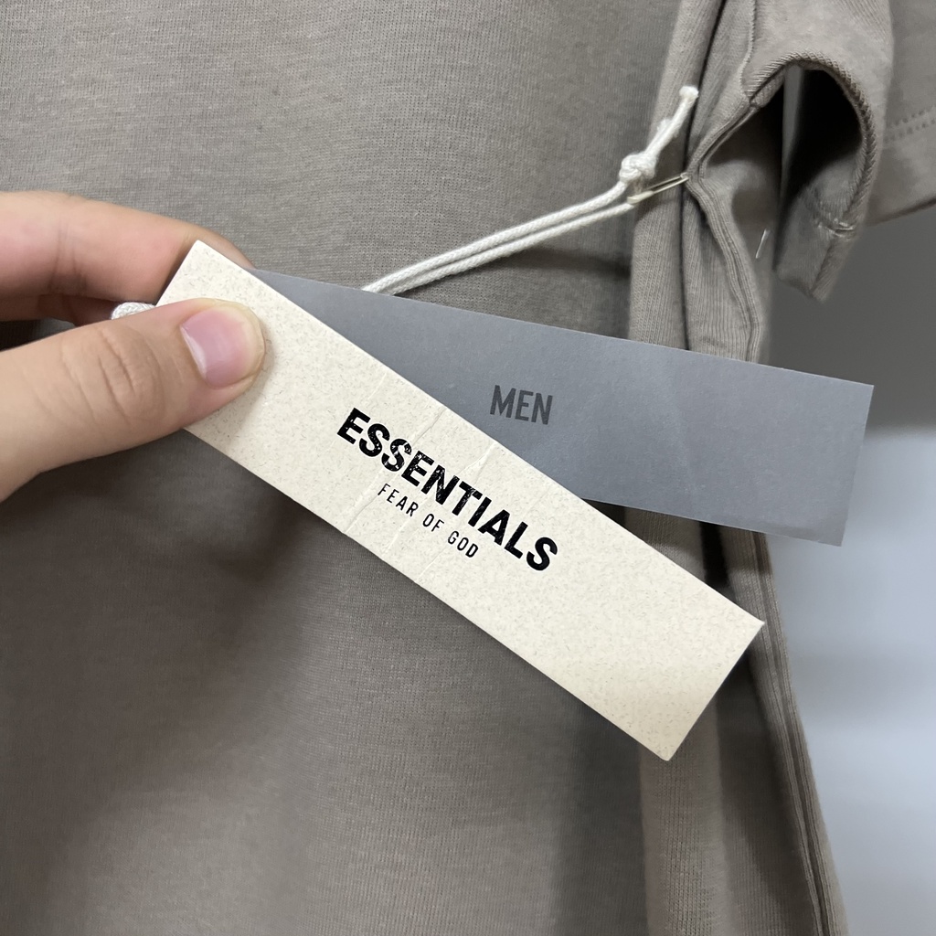 Áo và quần Fear Of God FOG Essentials SS22 Desert Taupe bản cao cấp, Set đồ FOG Essentials in nhung