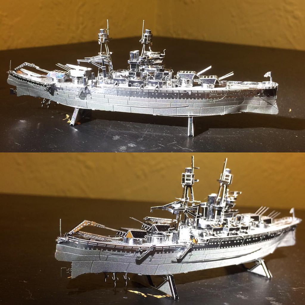 Mô hình 3D Kim Loại Lắp Ráp Thiết Giáp Hạm USS Arizona BB-39 Hải Quân Mỹ
