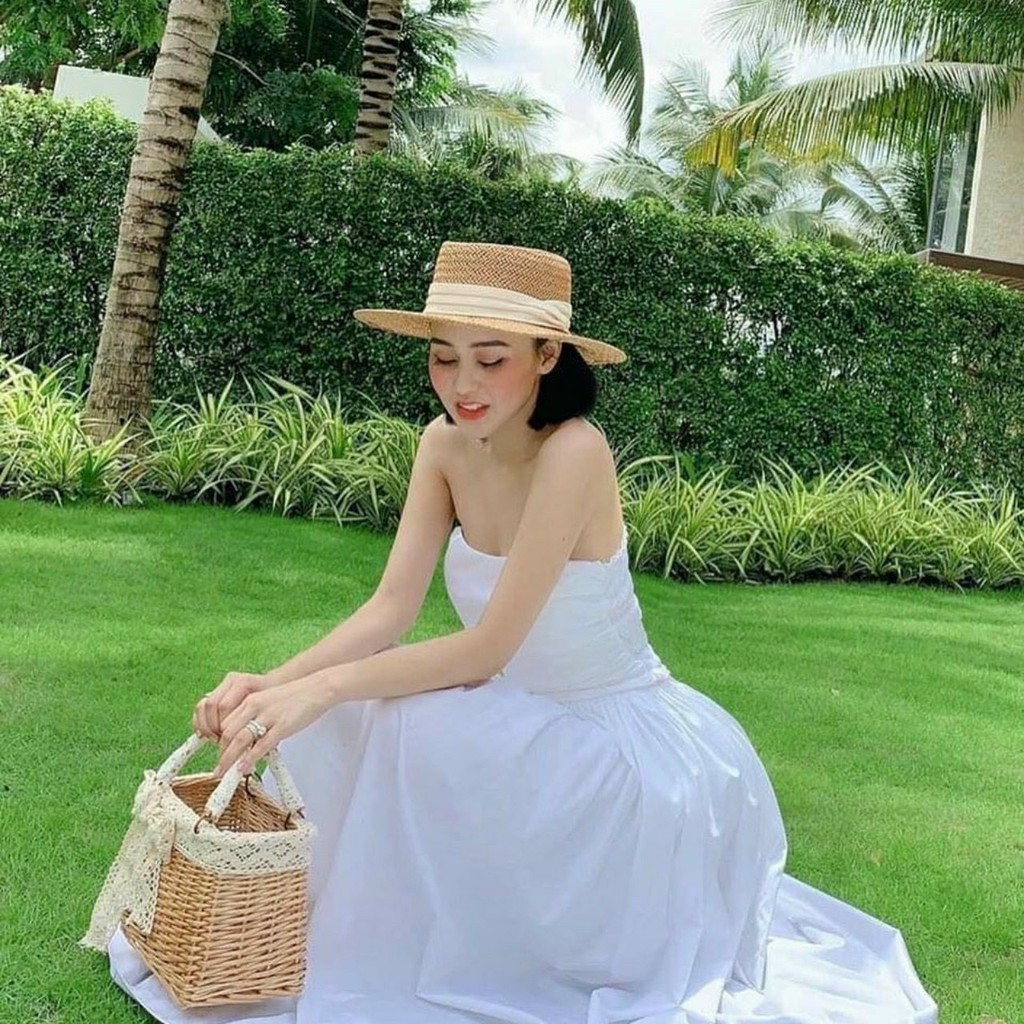 Mũ cói vành bé hottrend nam nữ đội được
