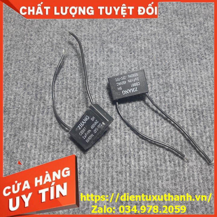 Tụ quạt điện 2uF 450VAC giá 2 cái