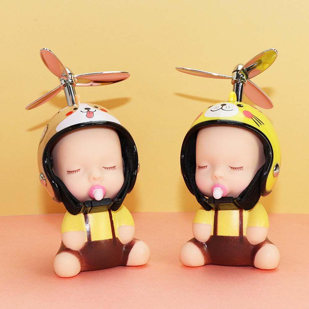 Búp bê MMULCK đội mũ bảo hiểm chong chóng tre ngậm ti giả đáng yêu làm đồ chơi cho bé