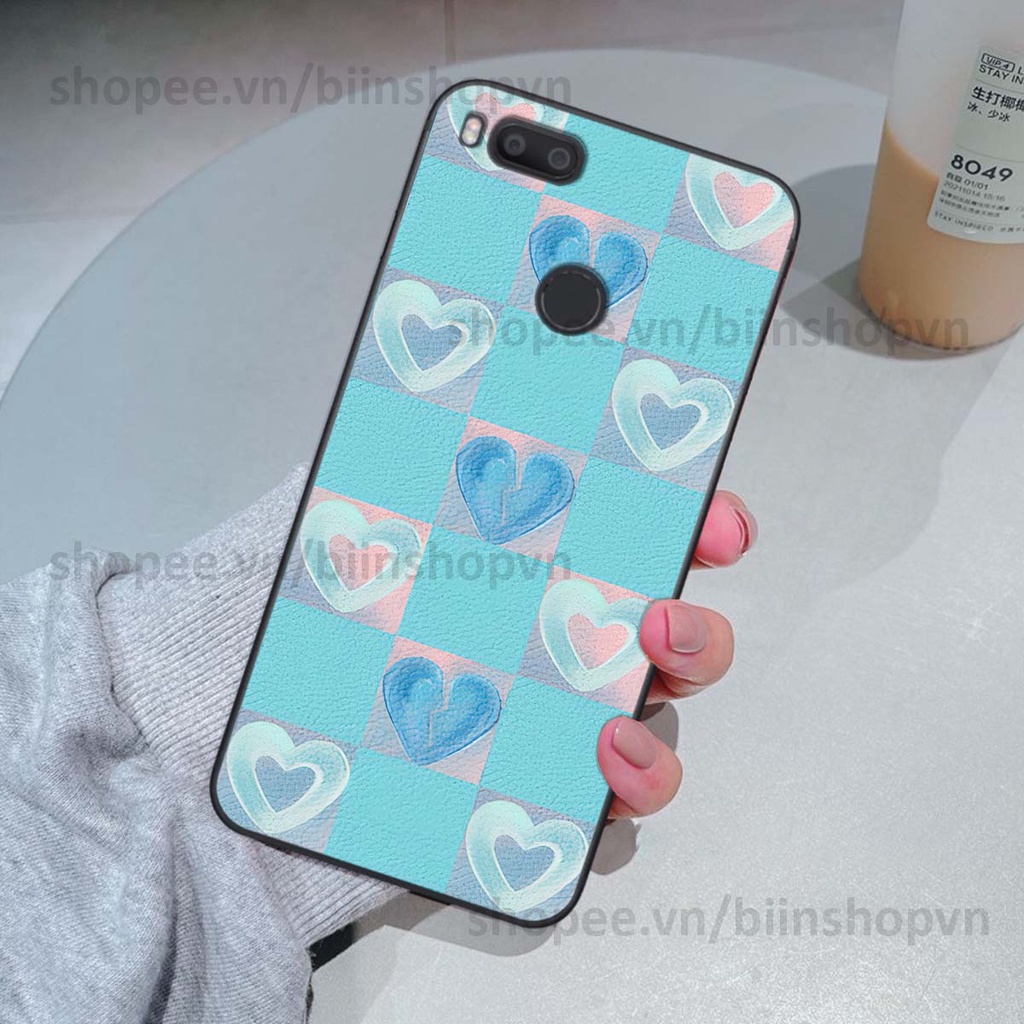 Ốp Xiaomi Mi A1 caro trái tim nhiều màu sắc, đầy cá tính, khẳng định phong cách