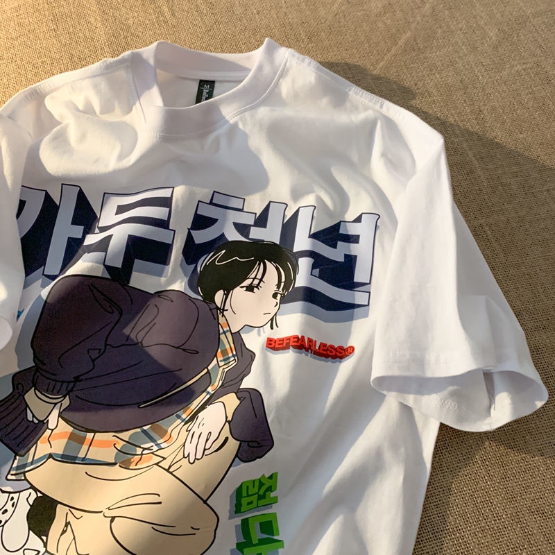 Áo Thun Tay Ngắn Phong Cách Nhật Bản Thời Trang Mùa Hè Cho Các Cặp Đôi