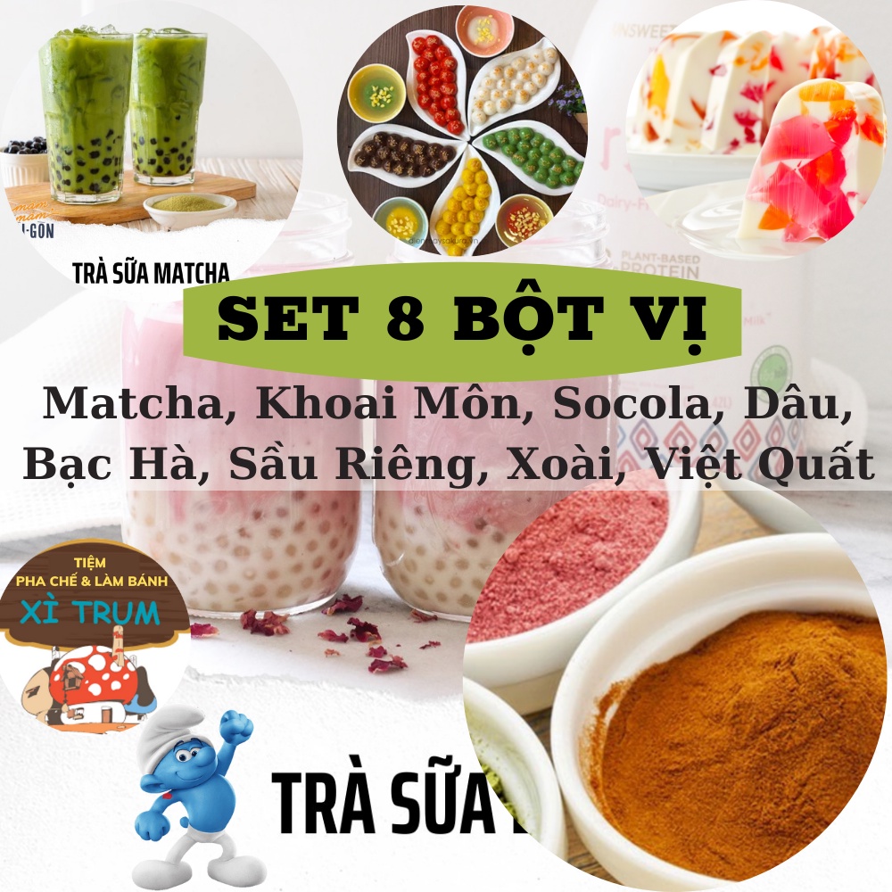 💥SALE KHỦNG💥Set 10-12 Ly Trà Sữa Trân Châu Đường Đen Đủ Vị Matcha, Khoai Môn, Hồng Trà, Thái Xanh...Tiệm Pha Chế XiTrum