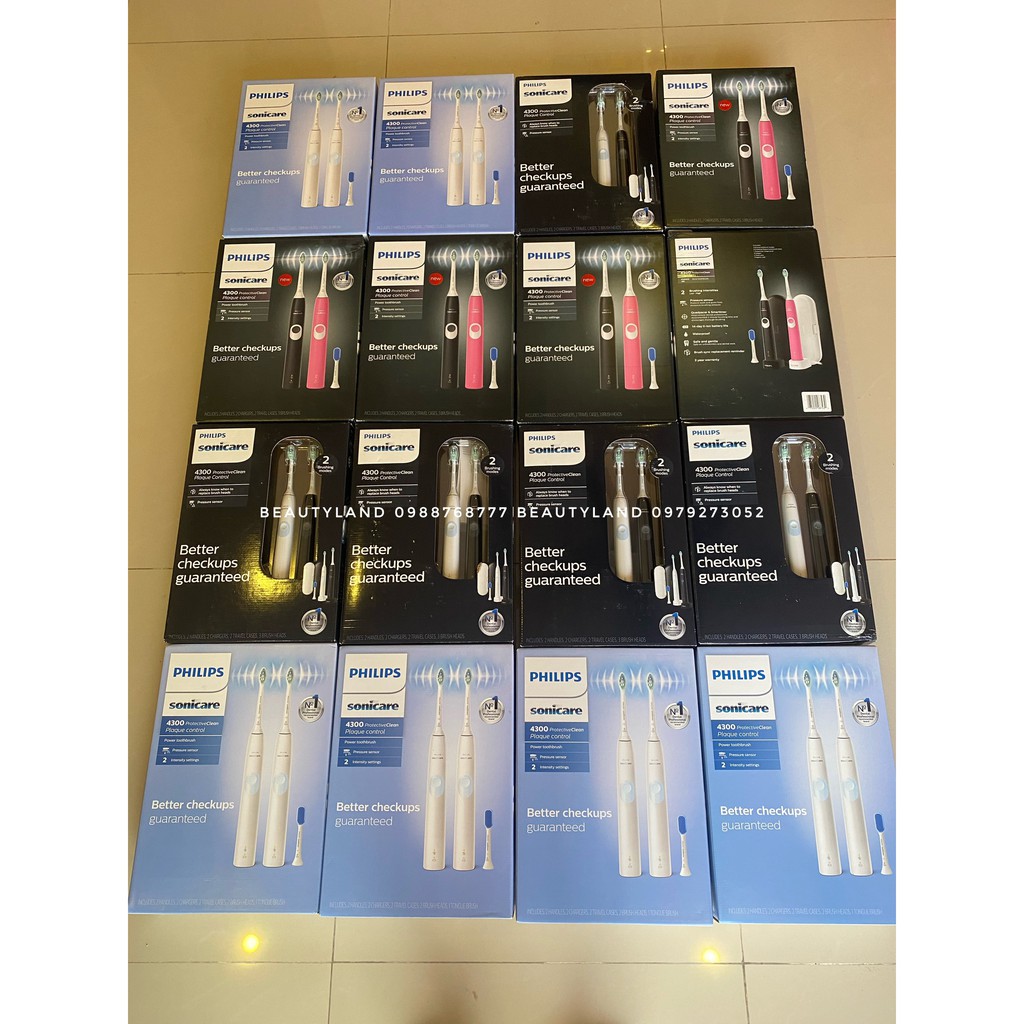 BỘ ĐÔI BÀN CHẢI ĐIỆN PHILIPS SONICARE 4300